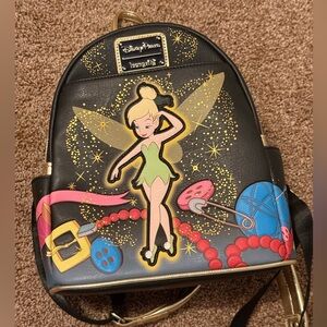 Loungefly Black and Gold Tinker Bell Backpack